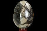 Septarian Dragon Egg Geode - Black Crystals #98868-3